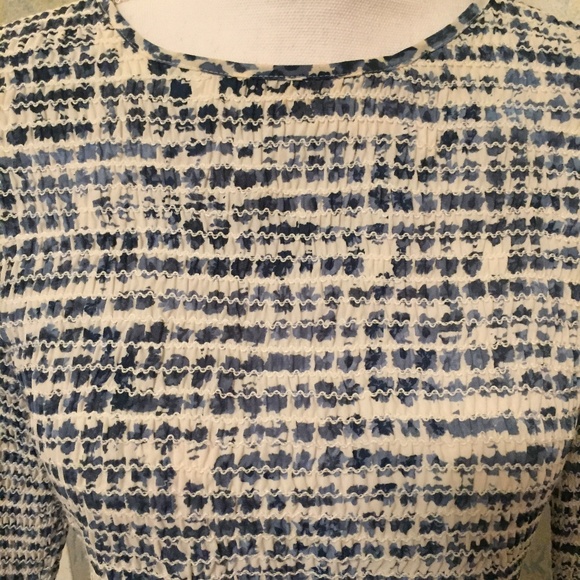 Ivanka Trump Small P. Long Sl Blouse Blue White - Picture 3 of 7